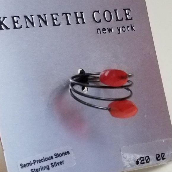 🎶 K Cole Spiral Ring, Sterling Silver & SP Stones - Picture 2 of 5